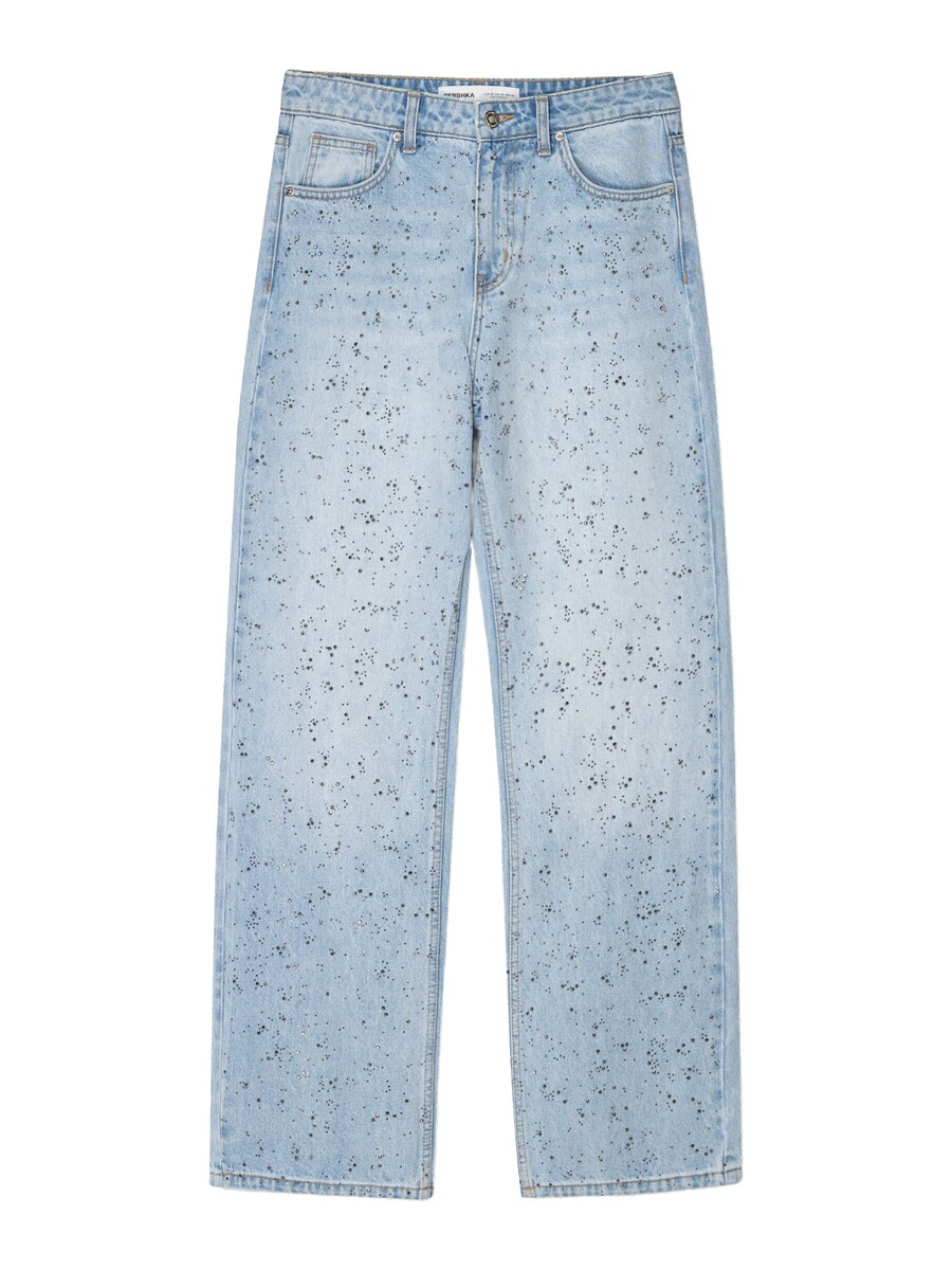 Джинсы свободного кроя Bershka 90S, светло-синий 
Джинсы свободного кроя Bershka 90S, светло-синий