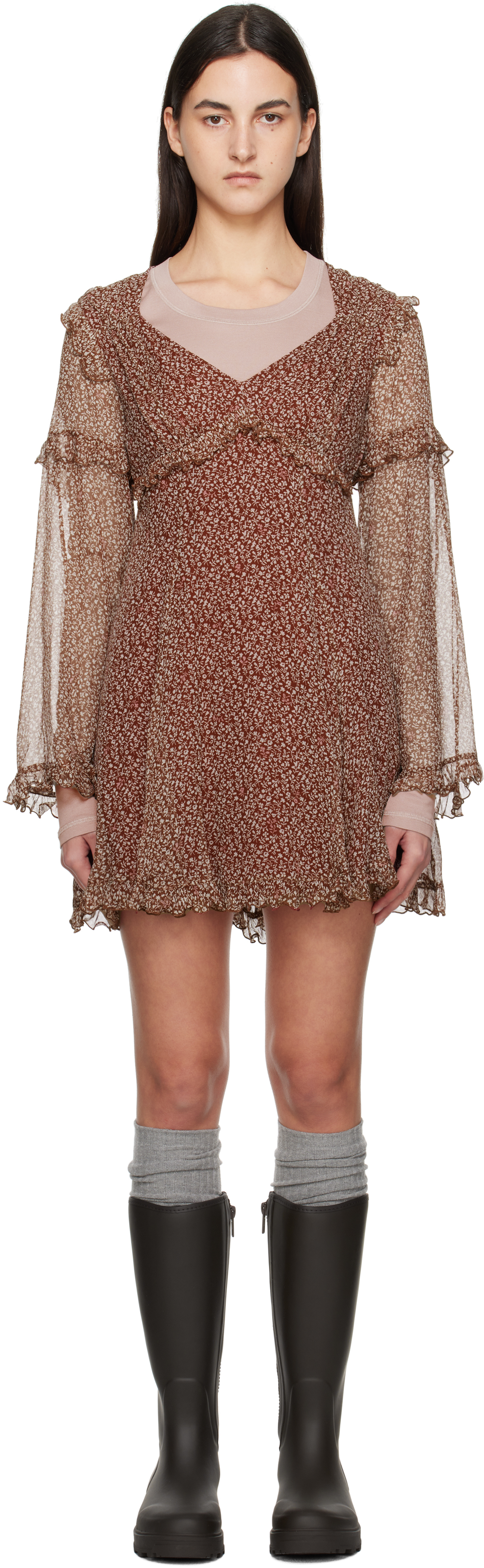 Бордовое мини-платье Cardato Weekend Max Mara 
Бордовое мини-платье Cardato Weekend Max Mara