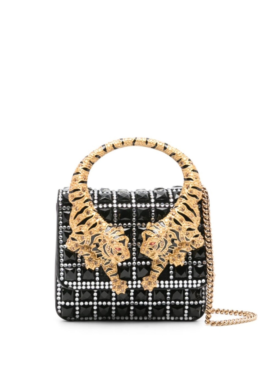 Мини-сумка с тигровой ручкой Roberto Cavalli, черный
Мини-сумка с тигровой ручкой Roberto Cavalli, черный