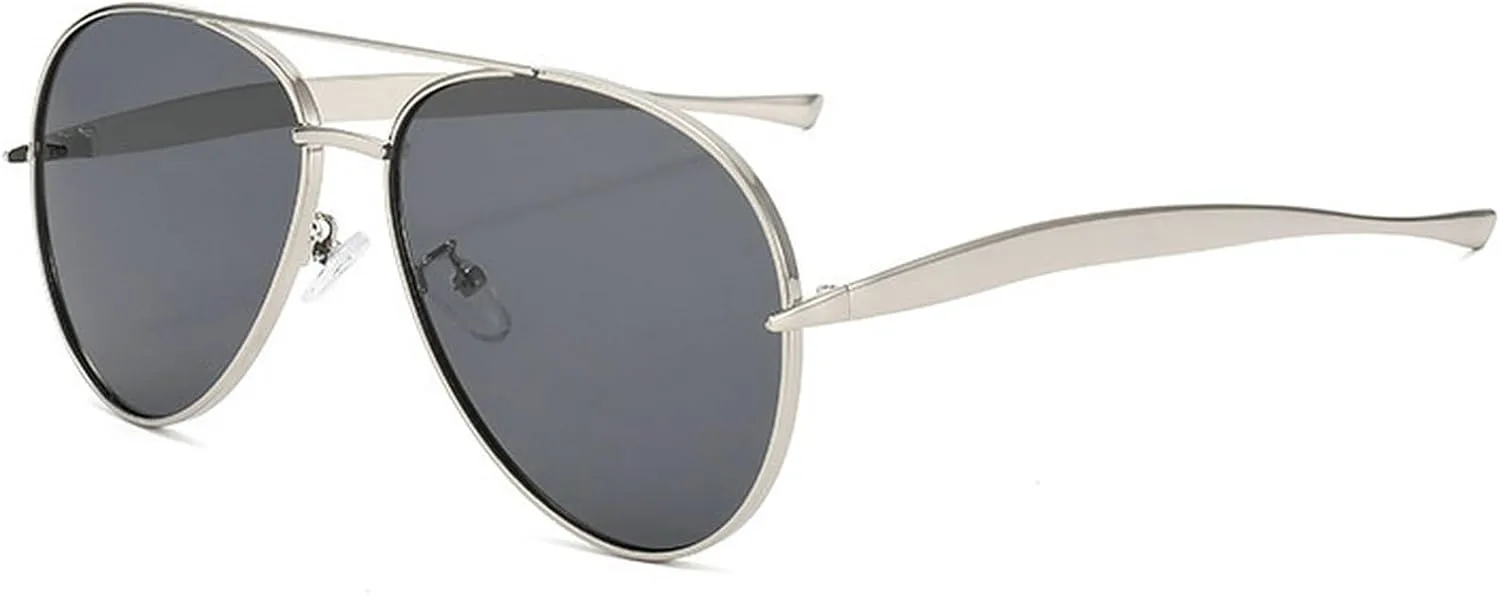 Крупные солнцезащитные очки-пилот для женщин и мужчин. Модные металлические солнцезащитные очки с двойной перемычкой и защитой от УФ-излучения mincl, Silver Black
Крупные солнцезащитные очки-пилот для женщин и мужчин. Модные металлические солнцезащитные очки с двойной перемычкой и защитой от УФ-излучения mincl, Silver Black