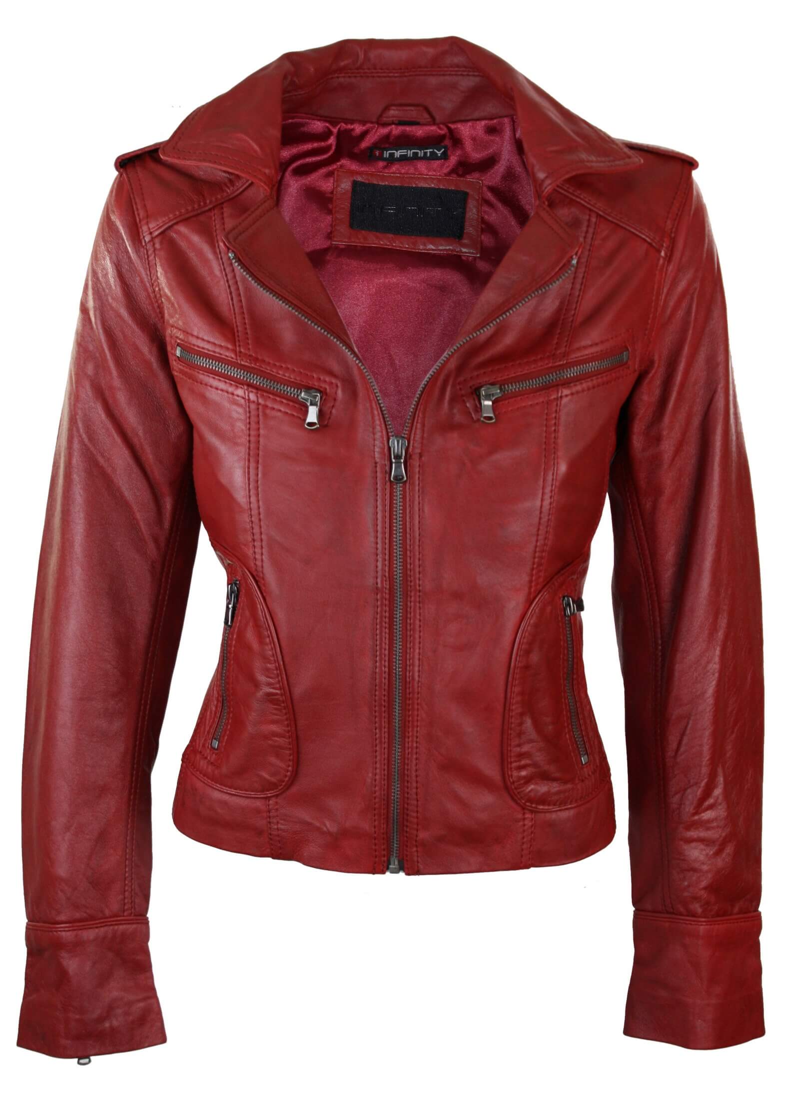 Кожаная байкерская короткая куртка из дерева TruClothing, красный
Кожаная байкерская короткая куртка из дерева TruClothing, красный