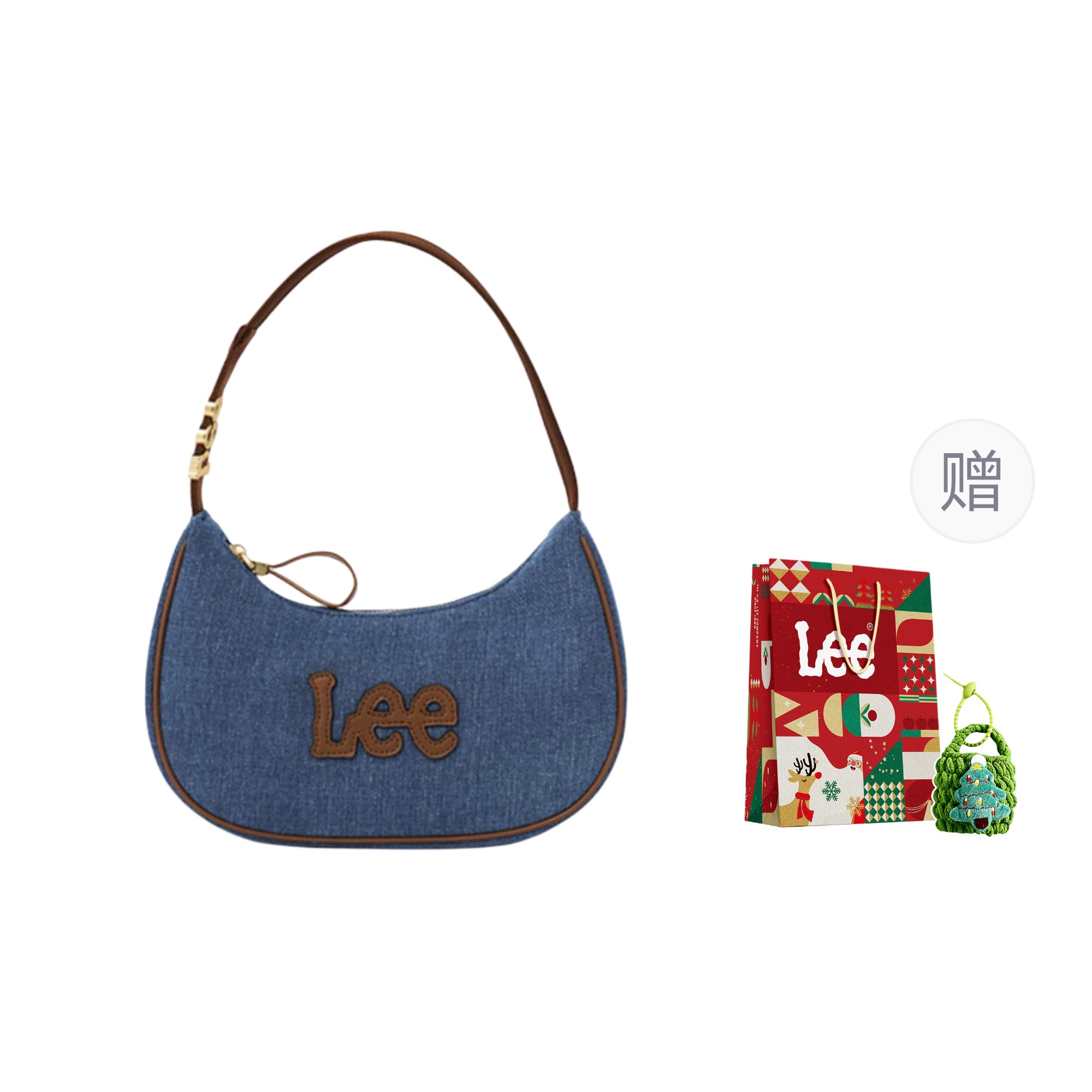 Lee Тканевая и искусственная кожаная сумка через плечо полумесяц женская джинсовая синяя, Gift Limited Edition 
Lee Тканевая и искусственная кожаная сумка через плечо полумесяц женская джинсовая синяя, Gift Limited Edition
