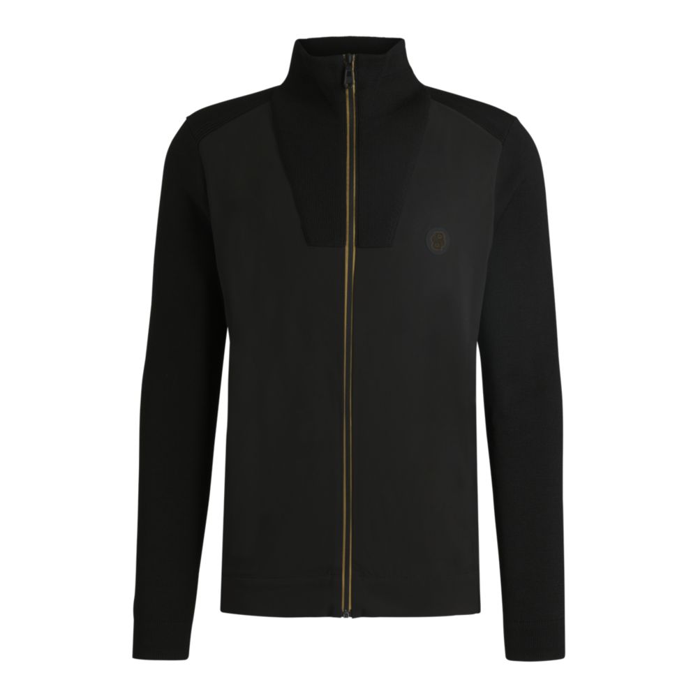 Вязаный жакет с монограммой Double B BOSS, черный 
Вязаный жакет с монограммой Double B BOSS, черный