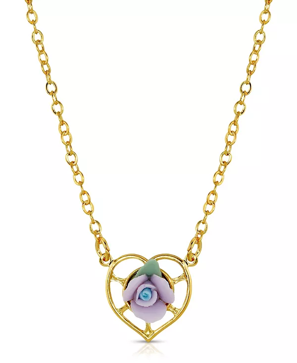 Ожерелье в форме сердца из фарфора с покрытием из 14-каратного золота 2028, lavender
Ожерелье в форме сердца из фарфора с покрытием из 14-каратного золота 2028, lavender