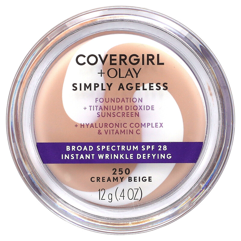 Covergirl, Olay Simply Ageless, тональная основа, SPF 28, кремовый бежевый 250, 12 г (0,4 унции)
Covergirl, Olay Simply Ageless, тональная основа, SPF 28, кремовый бежевый 250, 12 г (0,4 унции)
