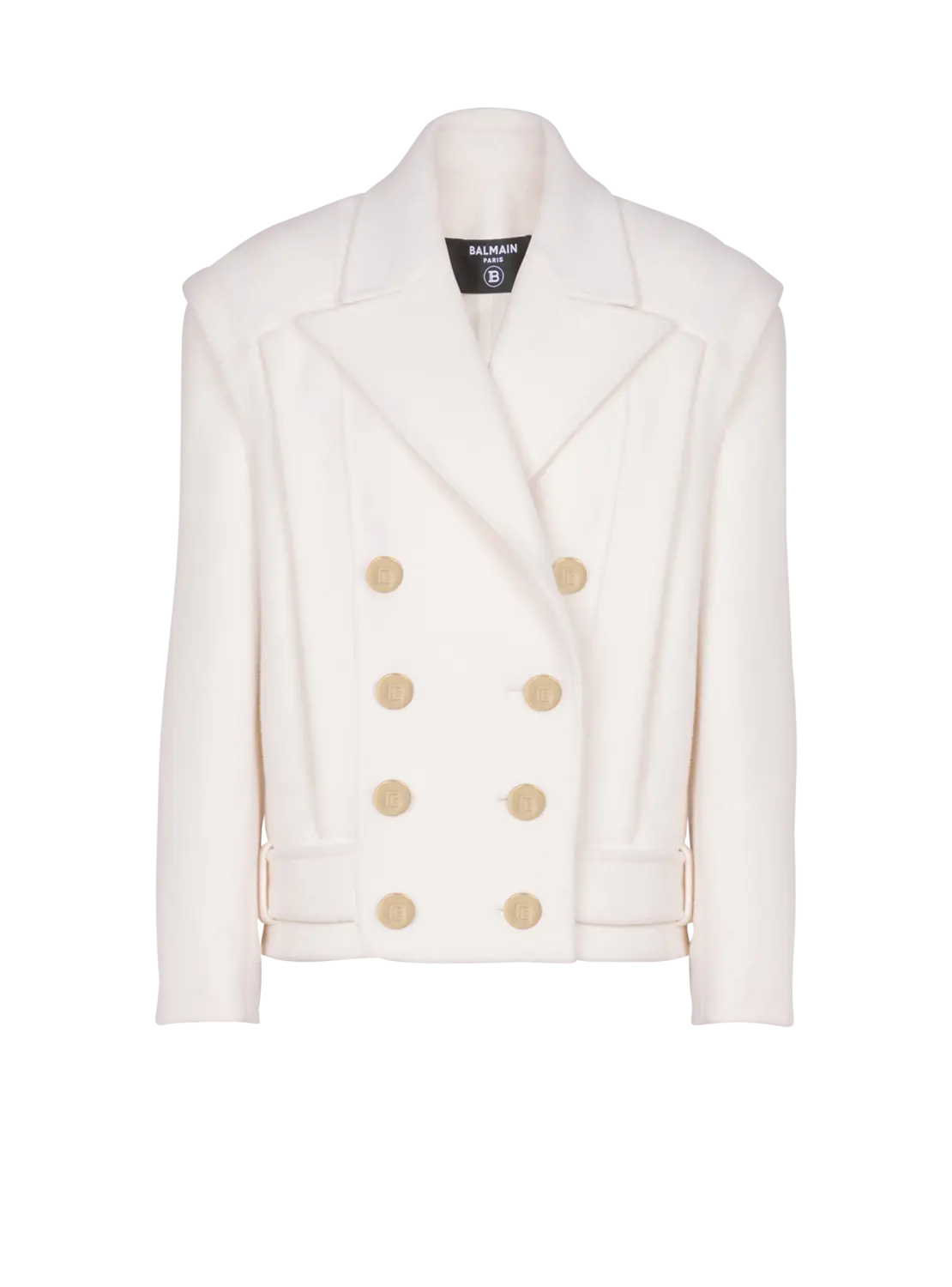 Укороченный бушлат из кашемира Balmain, белый
Укороченный бушлат из кашемира Balmain, белый