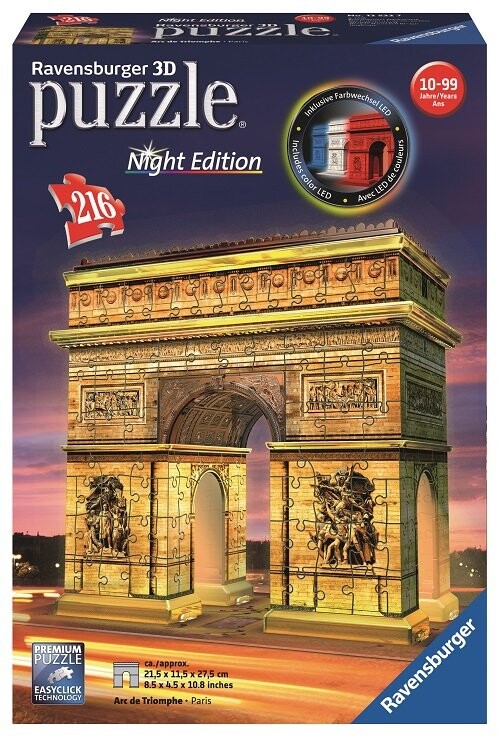 Пазл Ravensburger, 3D, Триумфальная арка, 216 шт.
Пазл Ravensburger, 3D, Триумфальная арка, 216 шт.