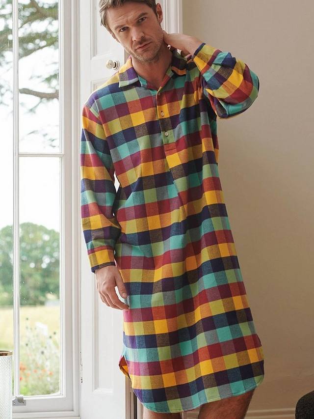 Ночная рубашка из матового хлопка в клетку British Boxers, разноцветный
Ночная рубашка из матового хлопка в клетку British Boxers, разноцветный