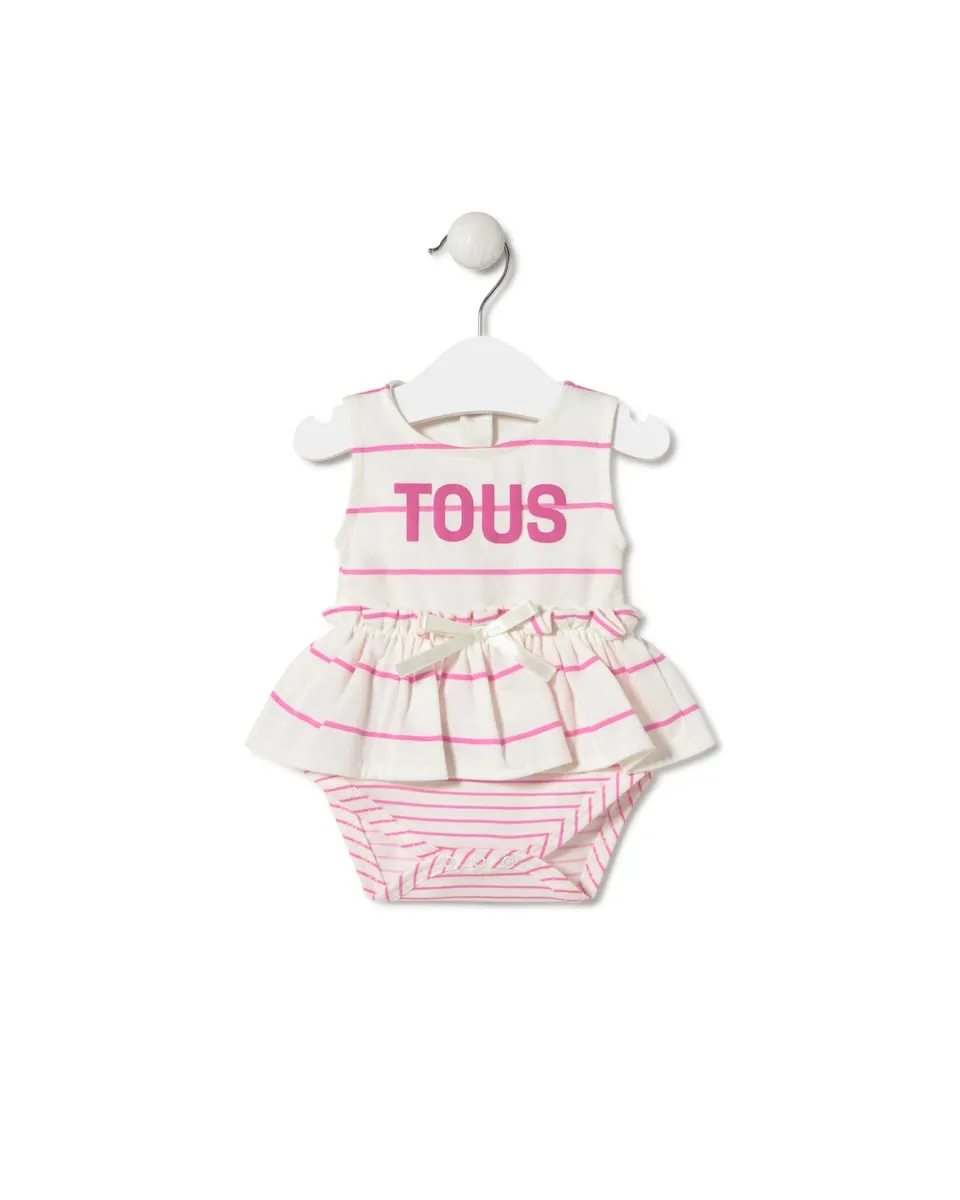 Детское боди с юбкой из полосатого хлопка с логотипом спереди Tous, розовый/белый
Детское боди с юбкой из полосатого хлопка с логотипом спереди Tous, розовый/белый