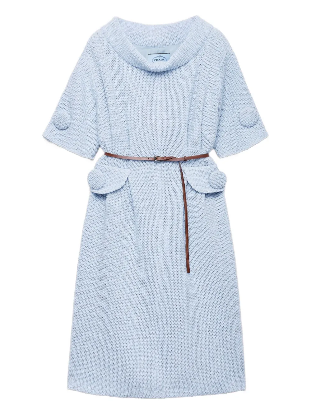 Шерстяное платье миди Prada, синий
Шерстяное платье миди Prada, синий