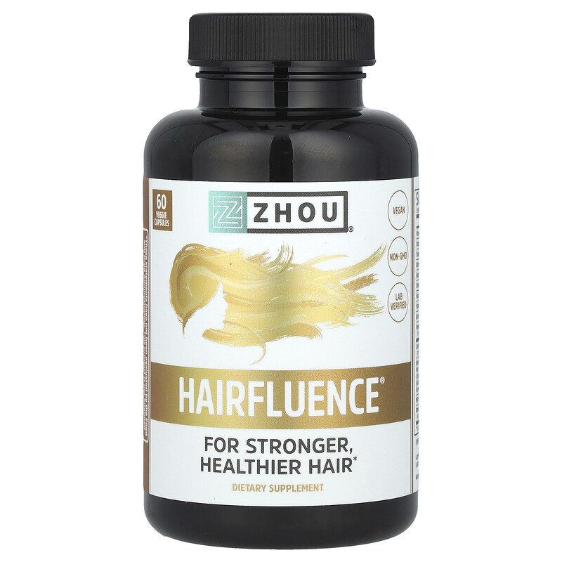 Zhou Nutrition, Hairfluence, премиум-формула роста волос, 60 вегетарианских капсул
Zhou Nutrition, Hairfluence, премиум-формула роста волос, 60 вегетарианских капсул