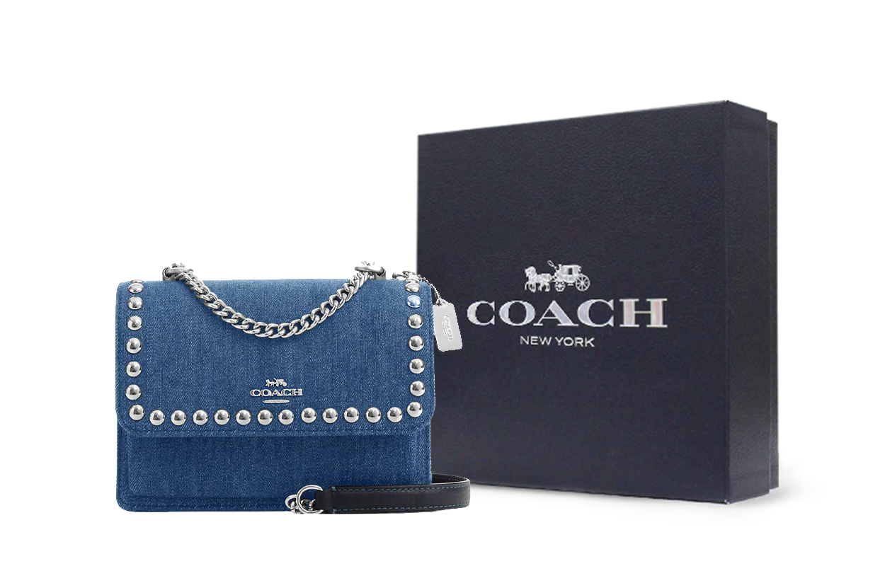 COACH Кожаная сумка через плечо мини из денима синего цвета
COACH Кожаная сумка через плечо мини из денима синего цвета