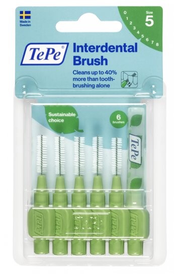 Межзубные щетки TePe 0,8мм зеленые 6 шт.
Межзубные щетки TePe 0,8мм зеленые 6 шт.