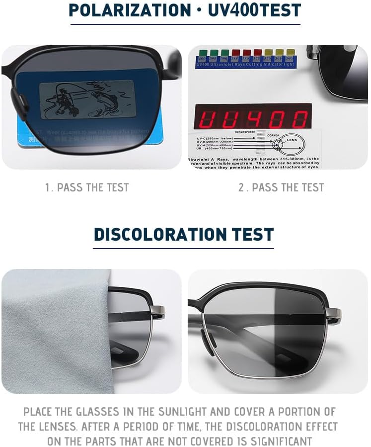 Мужские поляризованные солнцезащитные очки для вождения с изменяющимся цветом линз — подходят как для деловых поездок, так и для повседневного использования Gksbnck, A6
Мужские поляризованные солнцезащитные очки для вождения с изменяющимся цветом линз — подходят как для деловых поездок, так и для повседневного использования Gksbnck, A6