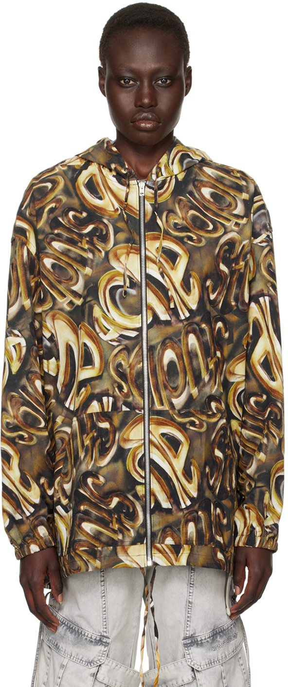 Черно-желтая куртка с капюшоном и логотипом Acne Studios
Черно-желтая куртка с капюшоном и логотипом Acne Studios