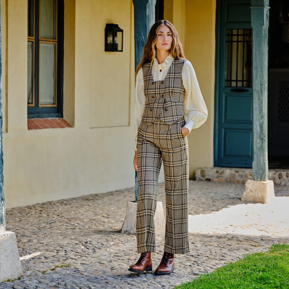 Женские широкие брюки в клетку Verhunt, зеленый
Женские широкие брюки в клетку Verhunt, зеленый