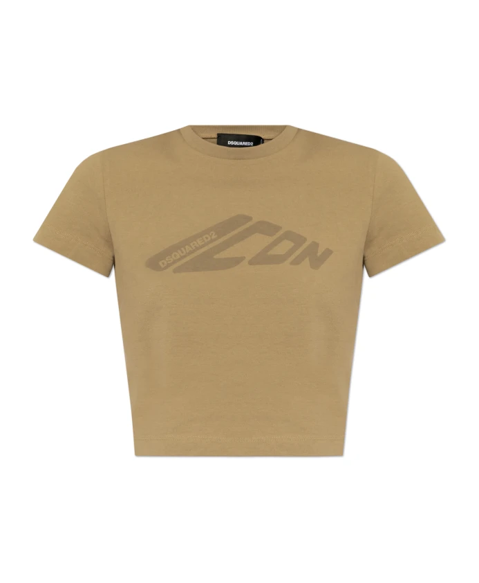 Футболка с принтом логотипа Dsquared2, бежевый 
Футболка с принтом логотипа Dsquared2, бежевый