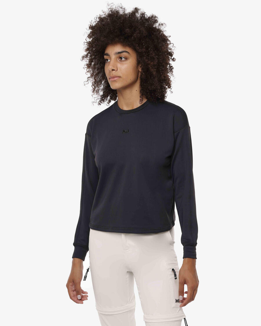 JAKED черная женская толстовка из синтетического материала для фитнеса
JAKED черная женская толстовка из синтетического материала для фитнеса