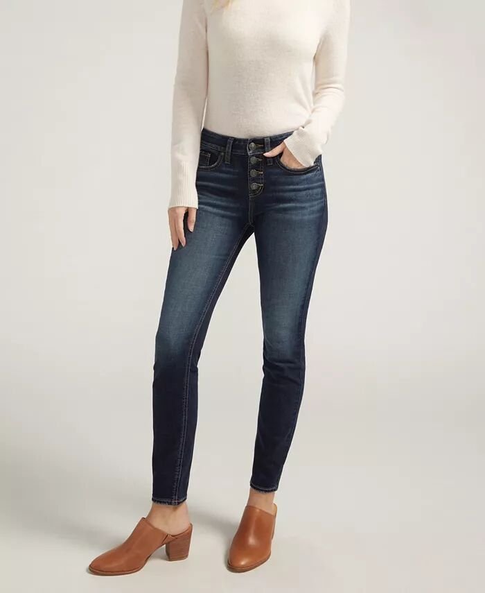 Женские облегающие джинсы Suki средней посадки Curvy-Fit Silver Jeans Co., синий
Женские облегающие джинсы Suki средней посадки Curvy-Fit Silver Jeans Co., синий