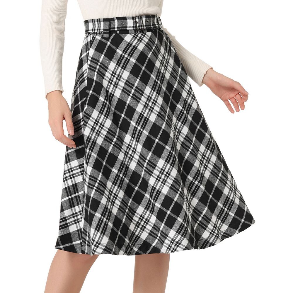 Женский костюм, клетчатые юбки трапециевидной формы с высокой талией и поясом средней длины ALLEGRA K, цвет Jet Black Plaid
Женский костюм, клетчатые юбки трапециевидной формы с высокой талией и поясом средней длины ALLEGRA K, цвет Jet Black Plaid