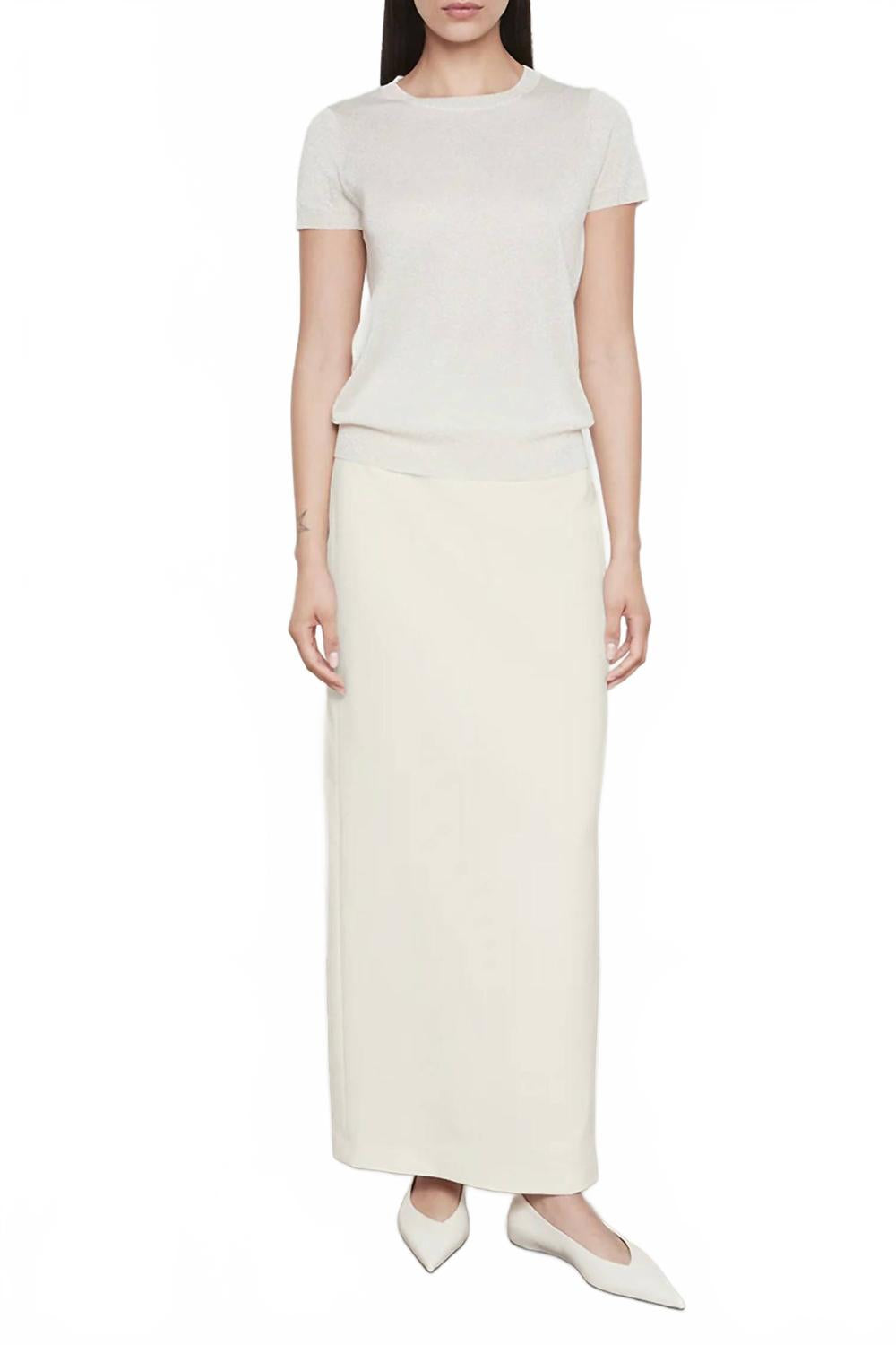 Шампань короткий рукав свитер с пайетками Lamé Enza Costa, Champagne
Шампань короткий рукав свитер с пайетками Lamé Enza Costa, Champagne