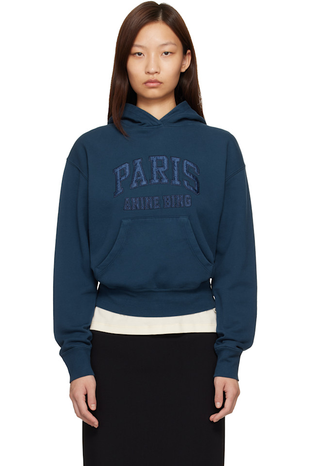 Anine Bing Укороченная толстовка Navy Debbie "Paris"
Anine Bing Укороченная толстовка Navy Debbie "Paris"