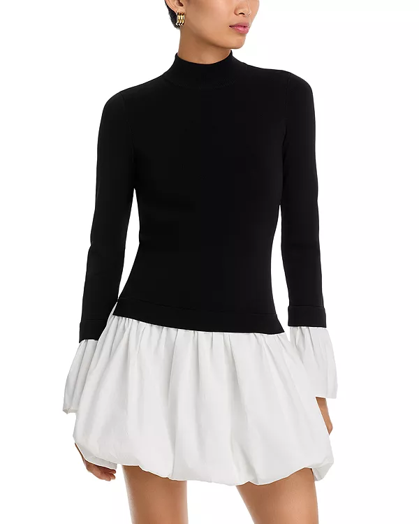 Мини-Платье-Пузырь из смешанных материалов - эксклюзив Aqua, черный
Мини-Платье-Пузырь из смешанных материалов - эксклюзив Aqua, черный