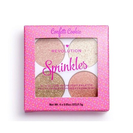Палетка румян-хайлайтеров Heart Makeup Revolution Sprinkles Confetti Cookie Blusher, Makeup Revolution London 
Палетка румян-хайлайтеров Heart Makeup Revolution Sprinkles Confetti Cookie Blusher, Makeup Revolution London