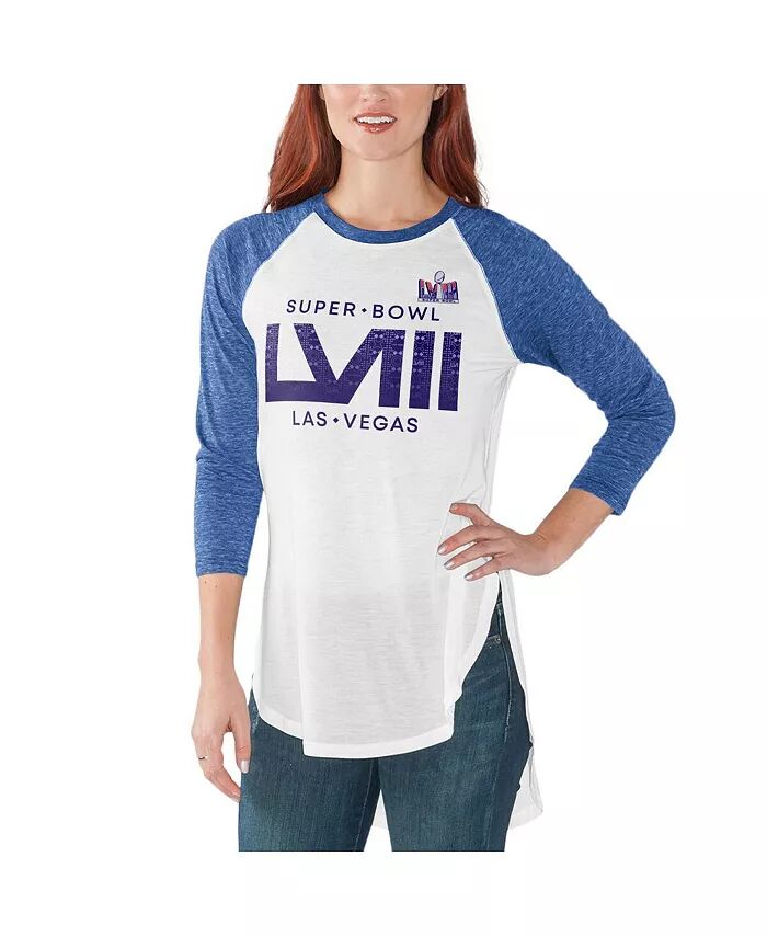 Женская белая футболка Royal Super Bowl LVIII Tailgate Raglan с рукавом 3/4 G-III 4Her by Carl Banks
Женская белая футболка Royal Super Bowl LVIII Tailgate Raglan с рукавом 3/4 G-III 4Her by Carl Banks