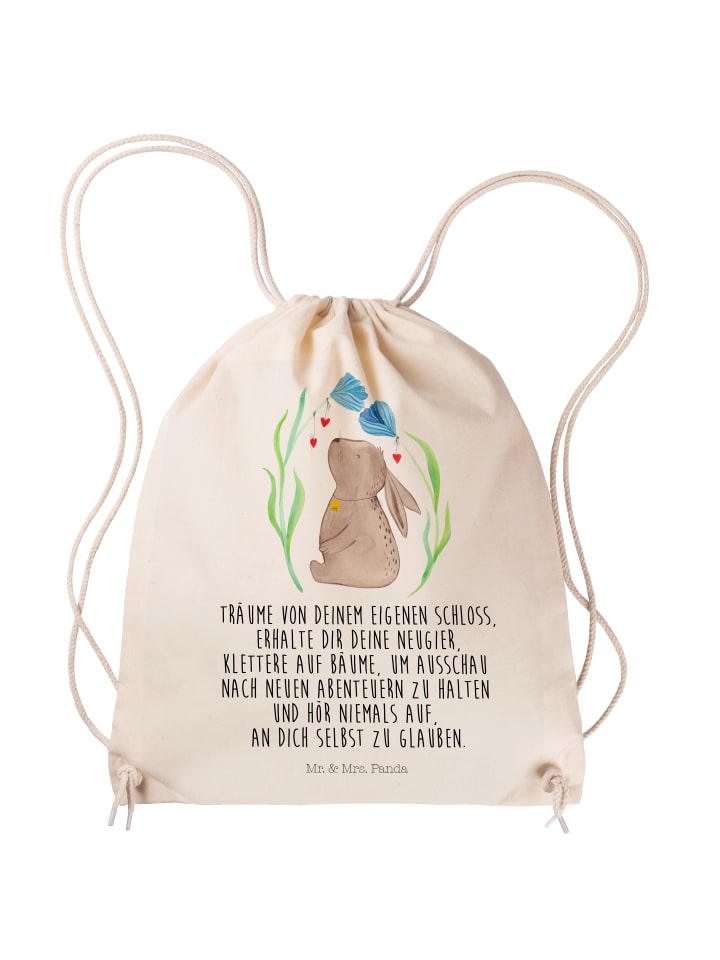 Mr. & Mrs. Panda Сумка из ткани кремового цвета с изображением кролика и цветов, а также надписью
Mr. & Mrs. Panda Сумка из ткани кремового цвета с изображением кролика и цветов, а также надписью