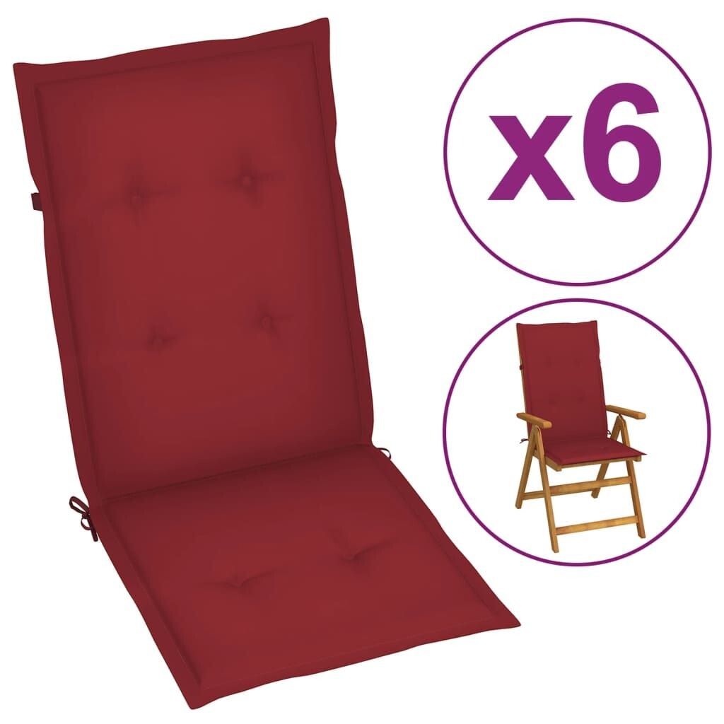 VidaXL Подушки для садовых стульев с высокой спинкой, 6 шт. Винно-красные 120х50х3 см., красный
VidaXL Подушки для садовых стульев с высокой спинкой, 6 шт. Винно-красные 120х50х3 см., красный