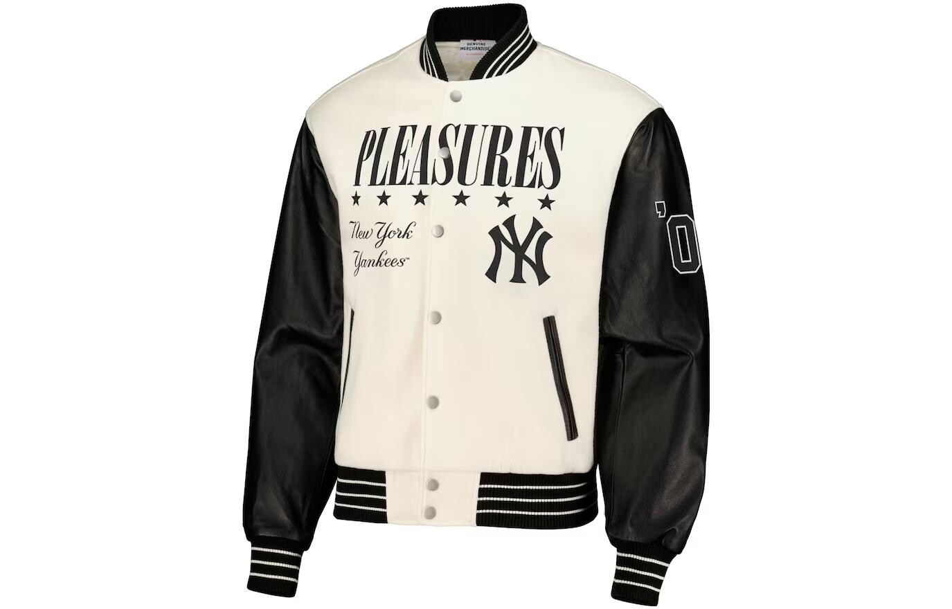 PLEASURES Co-brand бейсбольная куртка мужская белый Mlb
PLEASURES Co-brand бейсбольная куртка мужская белый Mlb