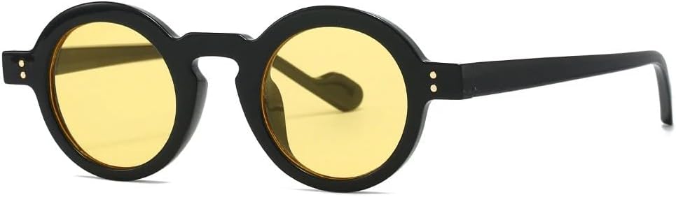 Солнцезащитные очки в стиле панк с маленькой круглой оправой для женщин и мужчин, роскошные, винтажные, популярные, с заклепками, защита от УФ-излучения UV400 TYUVIVO, Black Yellow
Солнцезащитные очки в стиле панк с маленькой круглой оправой для женщин и мужчин, роскошные, винтажные, популярные, с заклепками, защита от УФ-излучения UV400 TYUVIVO, Black Yellow