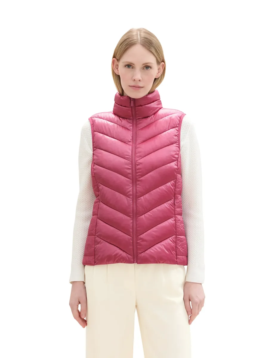 TOM TAILOR стеганый жилет с карманами на молнии, розовый 
TOM TAILOR стеганый жилет с карманами на молнии, розовый