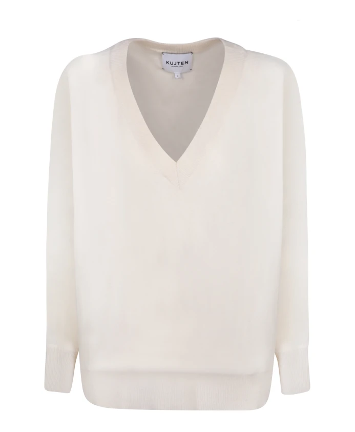 Белый кашемировый свитер осень-зима 2023 Kujten, белый
Белый кашемировый свитер осень-зима 2023 Kujten, белый