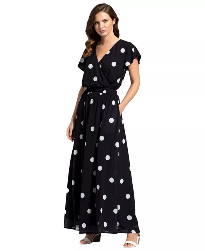 Женское макси-платье из шифона с запахом Hotsquash London, красный
Женское макси-платье из шифона с запахом Hotsquash London, красный