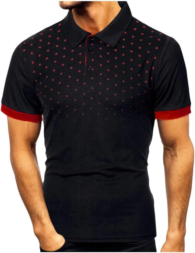 Мужская поло в горошек Slim Fit с коротким рукавом и отложным воротником
Мужская поло в горошек Slim Fit с коротким рукавом и отложным воротником