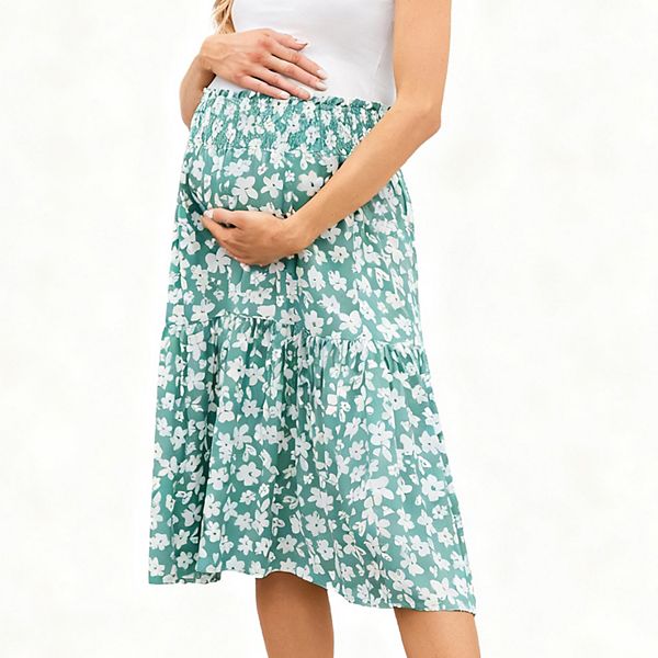 Женская миди-юбка для беременных с присборенной талией и ярусами в цветочный принт Clearflower, Green Floral
Женская миди-юбка для беременных с присборенной талией и ярусами в цветочный принт Clearflower, Green Floral
