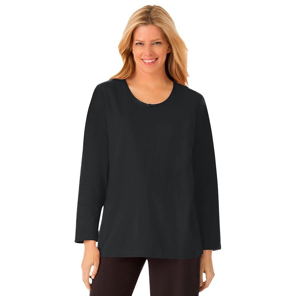 Женская футболка для сна Dreams & Co. больших размеров с атласной отделкой, черный
Женская футболка для сна Dreams & Co. больших размеров с атласной отделкой, черный