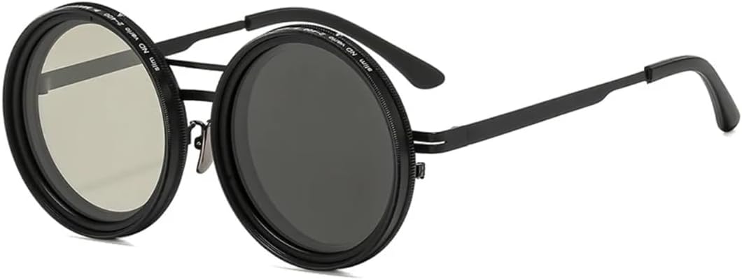 Ретро круглые панк-солнцезащитные очки для мужчин и женщин для занятий спортом на открытом воздухе, защита от УФ-излучения UV400, регулируемые солнцезащитные очки с затемнением TVTBBVV, Black-5
Ретро круглые панк-солнцезащитные очки для мужчин и женщин для занятий спортом на открытом воздухе, защита от УФ-излучения UV400, регулируемые солнцезащитные очки с затемнением TVTBBVV, Black-5