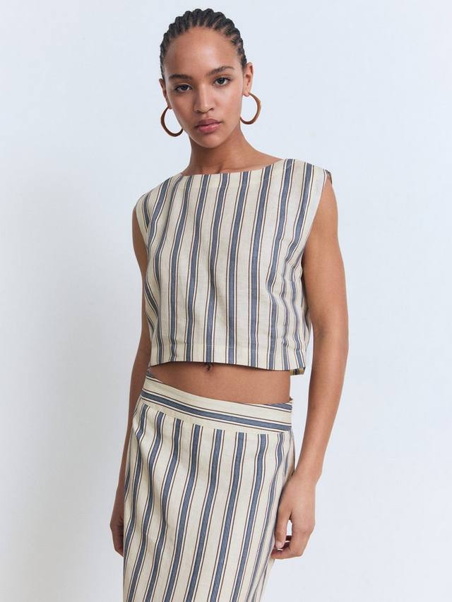 Фред Stripe топ из чистого льна Mango, Light Beige
Фред Stripe топ из чистого льна Mango, Light Beige