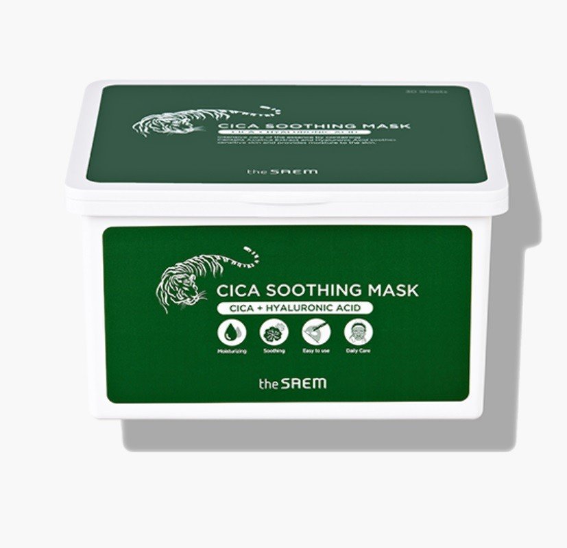 THE SAEM Cica Soothing Mask Интенсивно увлажняющая маска с ароматом - 30 штук 
THE SAEM Cica Soothing Mask Интенсивно увлажняющая маска с ароматом - 30 штук