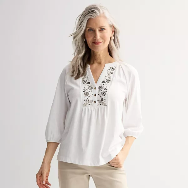 Женская вышитая кофточка-хенли Croft & Barrow, белый
Женская вышитая кофточка-хенли Croft & Barrow, белый