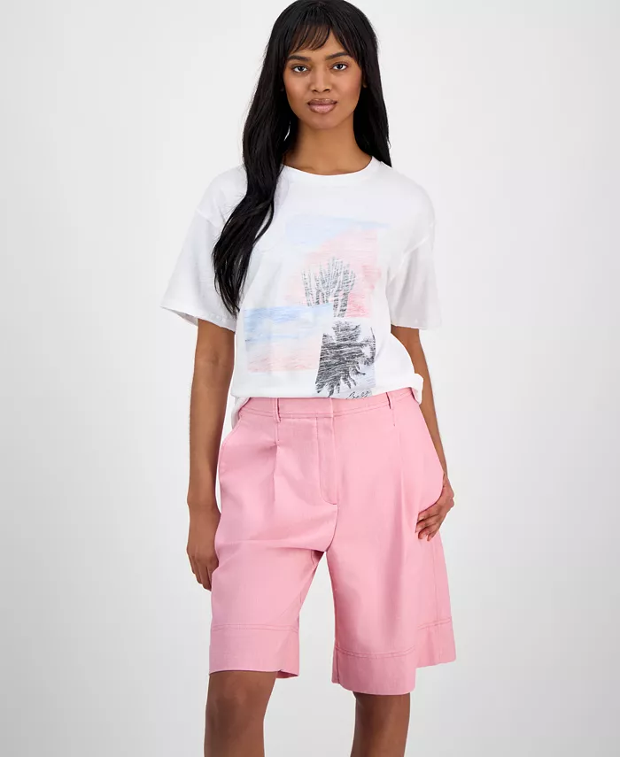 Женская хлопковая футболка с круглым вырезом и принтом BOSS Orange, коричневый/бежевый
Женская хлопковая футболка с круглым вырезом и принтом BOSS Orange, коричневый/бежевый