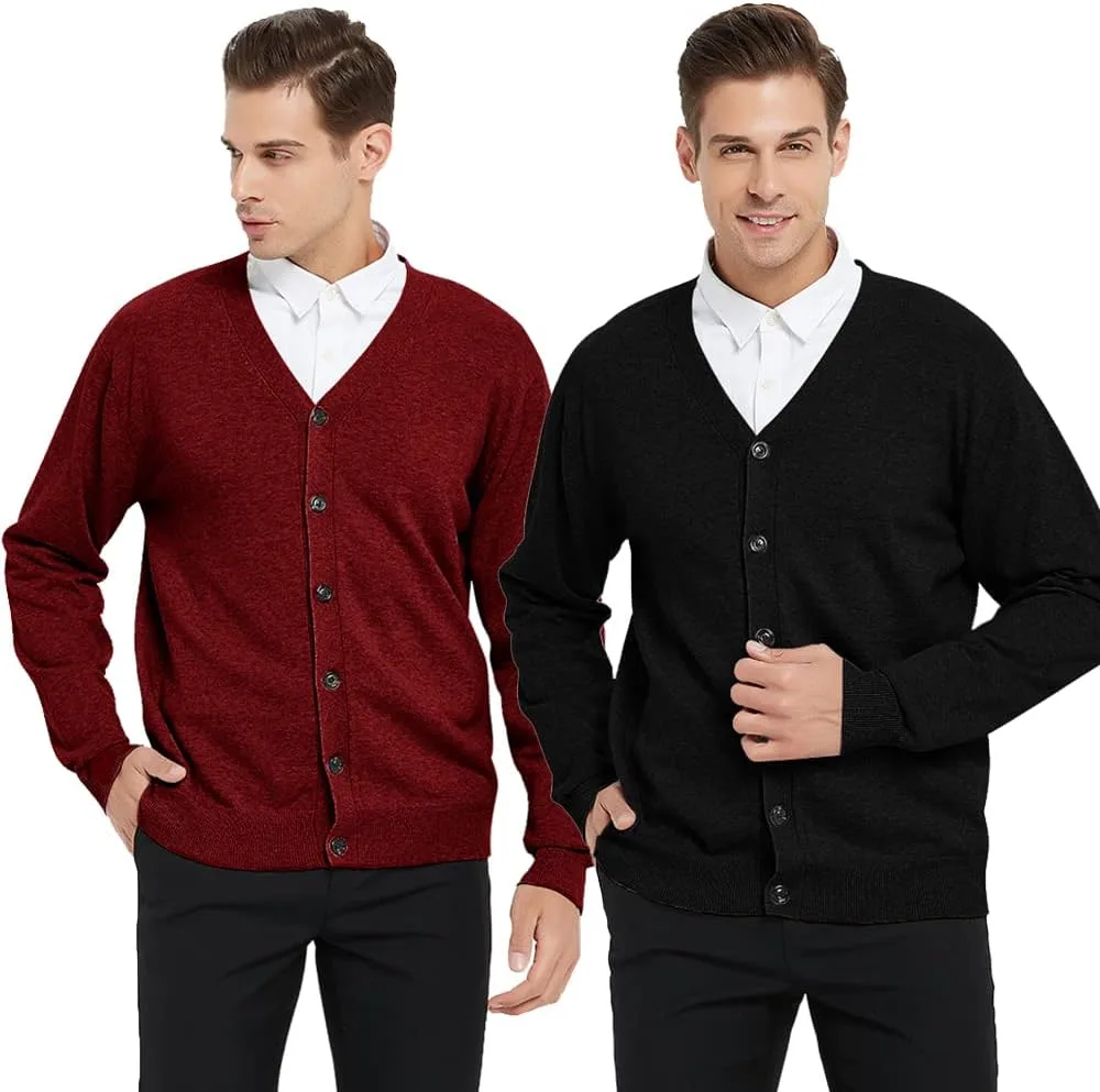 TopTie 2 Pack мужской кардиган-свитер для офиса, хлопковый V-образный вырез
TopTie 2 Pack мужской кардиган-свитер для офиса, хлопковый V-образный вырез