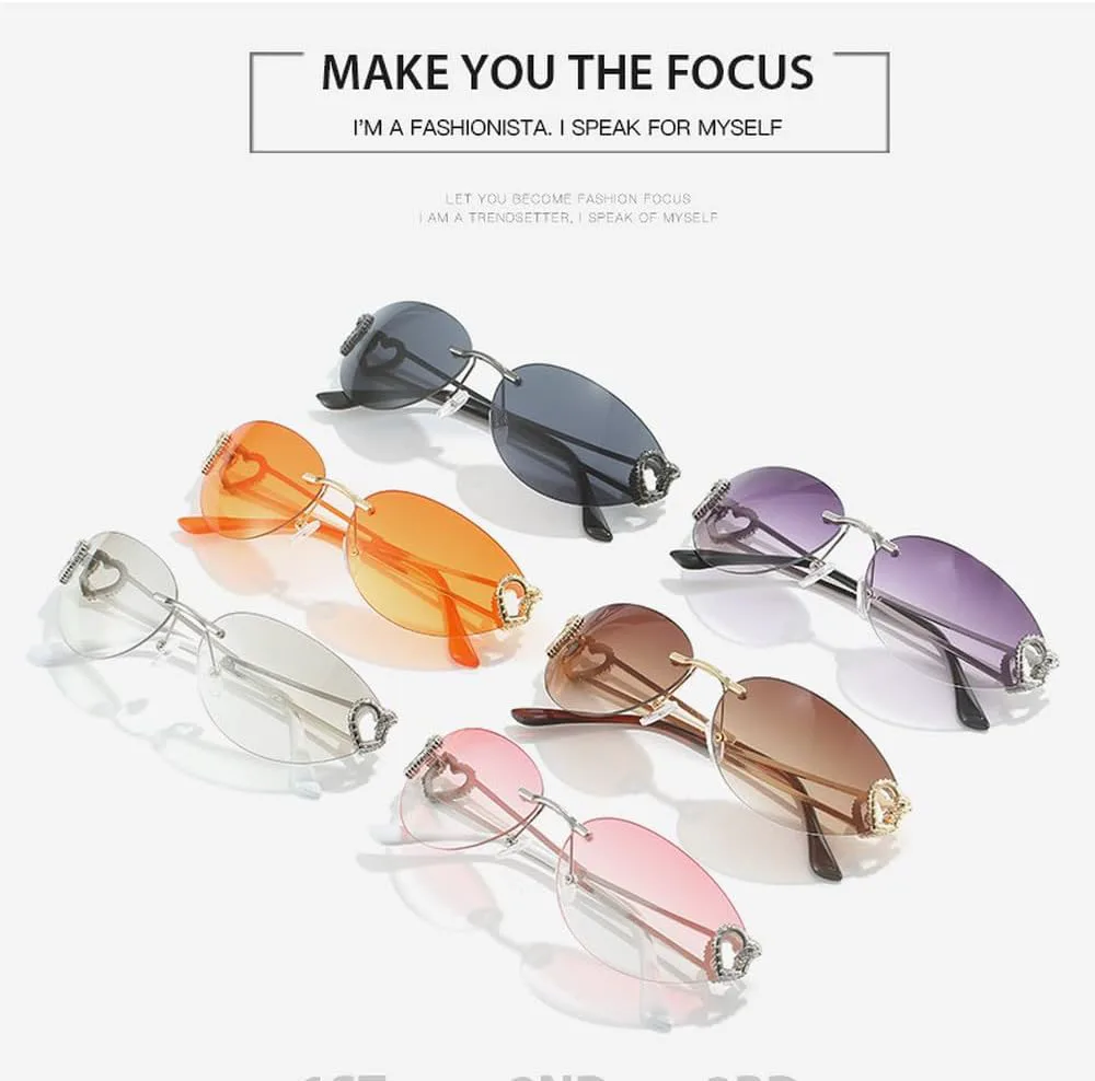 Винтажные панк-солнцезащитные очки без оправы с двойным сердцем для женщин и мужчин, модные очки «кошачий глаз», роскошные солнцезащитные очки generic, Silver
Винтажные панк-солнцезащитные очки без оправы с двойным сердцем для женщин и мужчин, модные очки «кошачий глаз», роскошные солнцезащитные очки generic, Silver