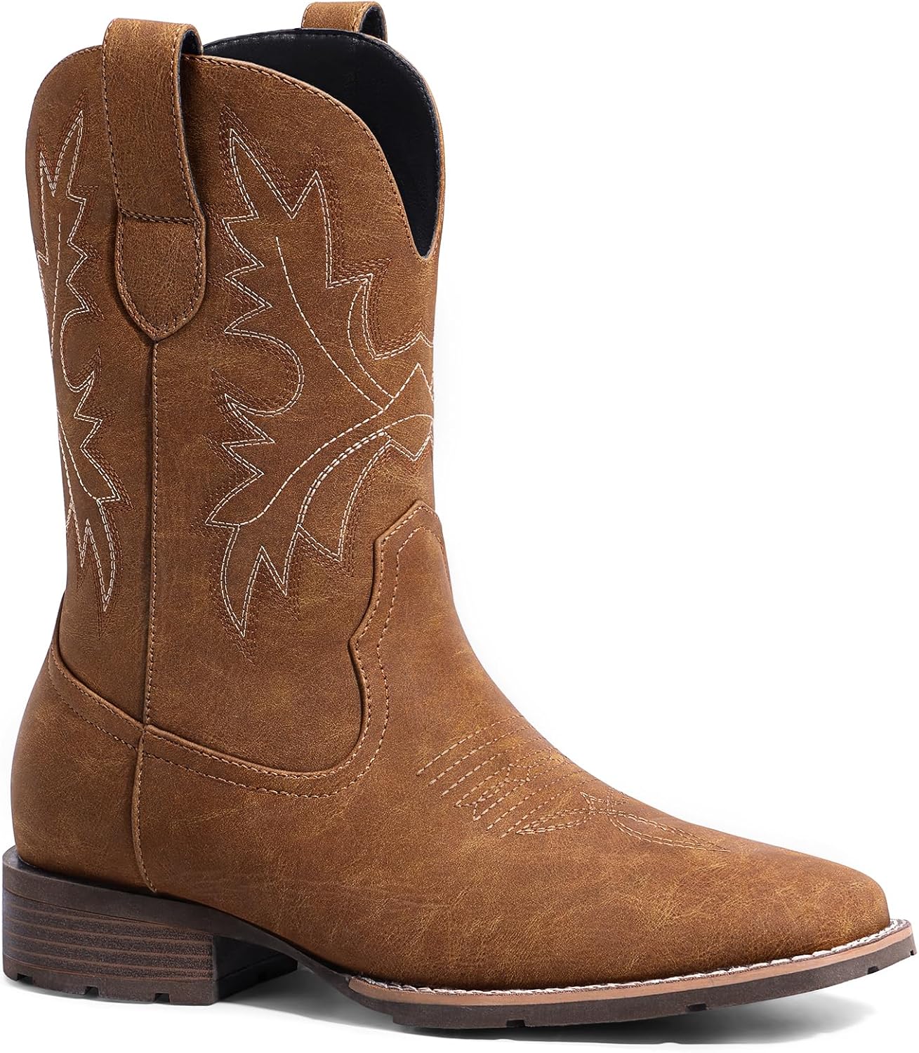 Ковбойские сапоги Lumeheel для мужчин - мужские западные сапоги с классической вышивкой, слипоны с квадратным носком, противоскользящие деревенские сапоги на массивном каблуке, короткие прочные сапоги для весны и осени, Tan
Ковбойские сапоги Lumeheel для мужчин - мужские западные сапоги с классической вышивкой, слипоны с квадратным носком, противоскользящие деревенские сапоги на массивном каблуке, короткие прочные сапоги для весны и осени, Tan