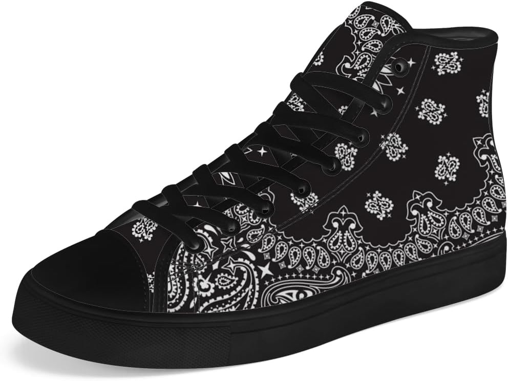 Кеды на высокой подошве Paisley для мужчин и женщин с банданой, высокие кроссовки на шнуровке, повседневная обувь Chebing, черный
Кеды на высокой подошве Paisley для мужчин и женщин с банданой, высокие кроссовки на шнуровке, повседневная обувь Chebing, черный