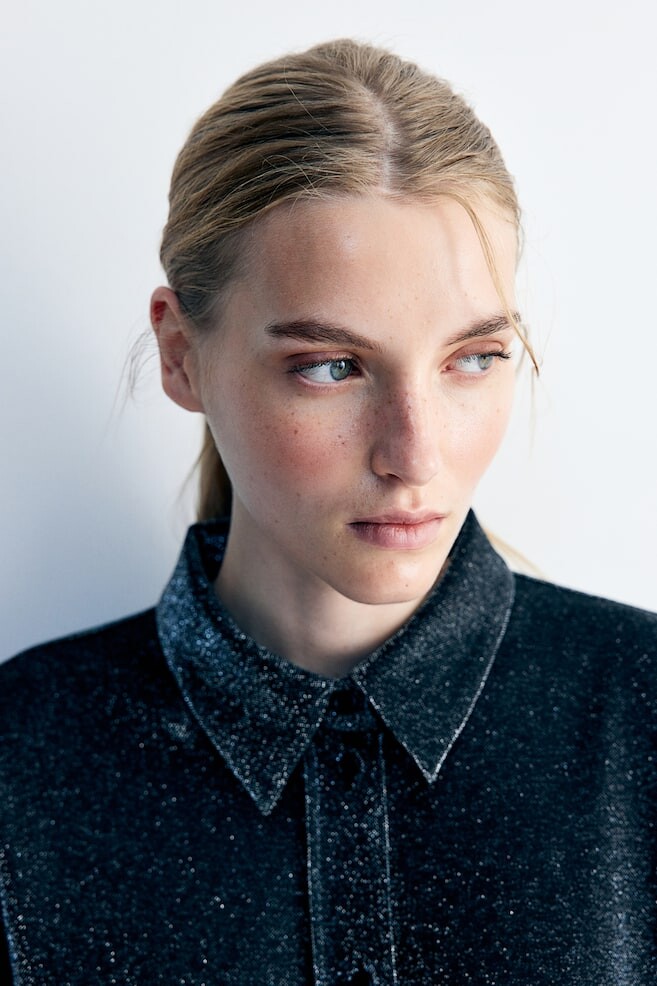 Блестящая блузка H&M, черный
Блестящая блузка H&M, черный