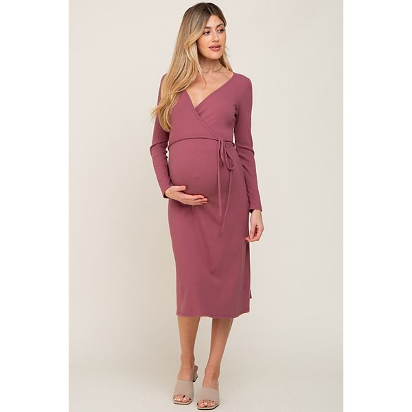 Платье-Миди с длинными рукавами и запахом для беременных, трикотажное, в рубчик. Pinkblush
Платье-Миди с длинными рукавами и запахом для беременных, трикотажное, в рубчик. Pinkblush